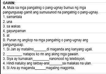 pangatnig in english brainly